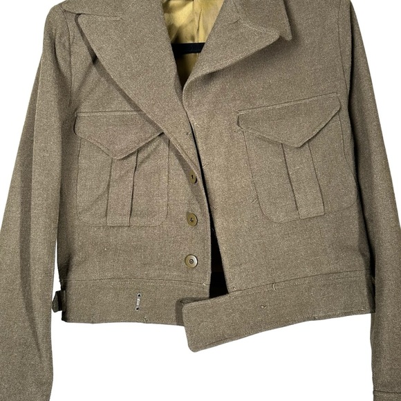 1950s Miller Gabbe Limited Medium Women's Military Jacket Vintage 50s Army Wool - Picture 4 of 15